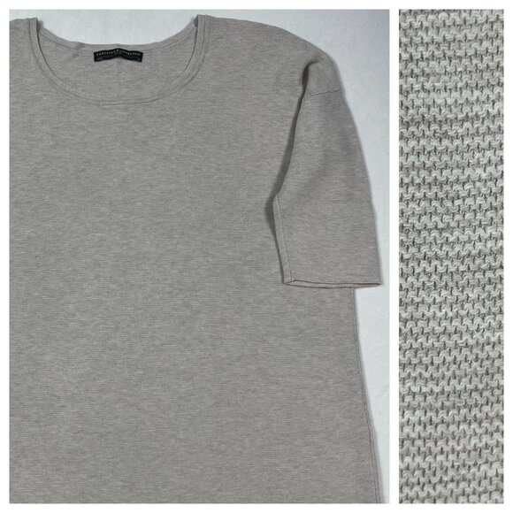 MEDIUM M Peruvian Connection Pima Cotton Knit Beige Gray Pullover Sweater - Picture 1 of 10